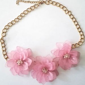 Pink Flower Necklace/Choker